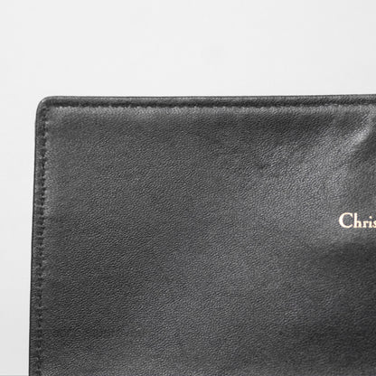 Christian Dior Diorama Croisiere Chain Wallet Black Grained Calfskin Gold Hardware