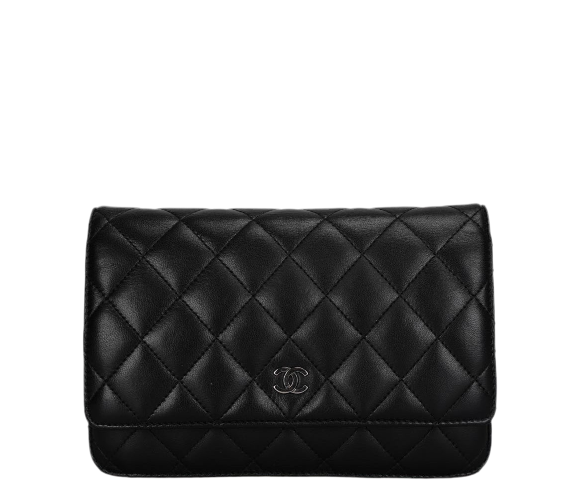 Chanel Black Classic WOC Lambskin Leather with Silver Hardware