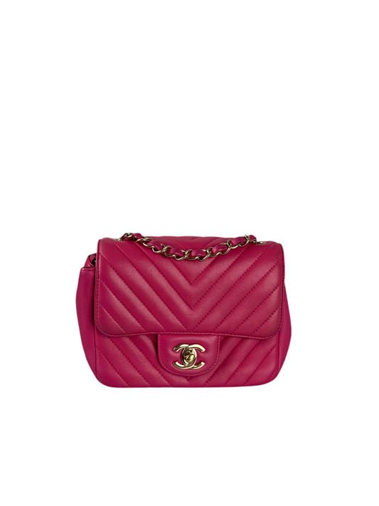 Chanel  mini Square Classic Chevron Flap Bag