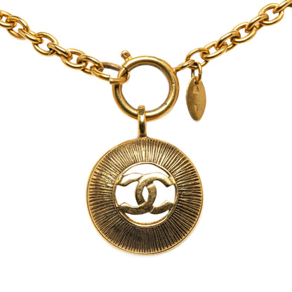 CHANEL CC Round Pendant Necklace Costume Necklace