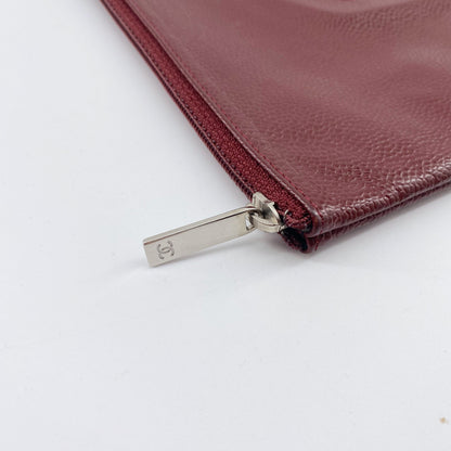 Chanel Red Leather Clutch