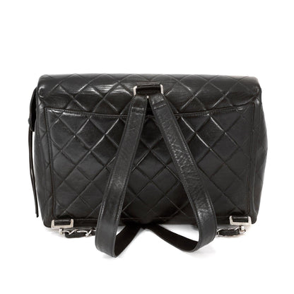 Chanel Black Lambskin Classic Flap Backpack