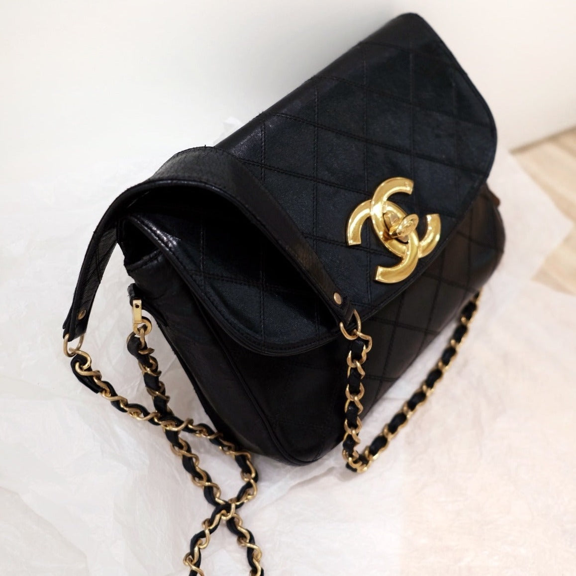 Chanel vintage XL CC mini flap bag