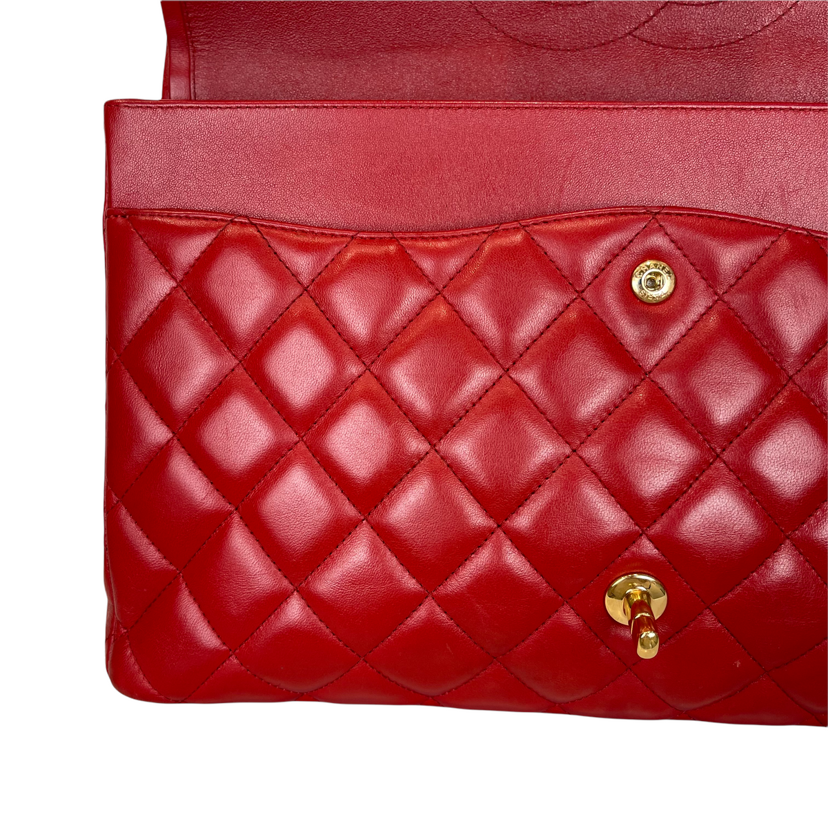 Double Flap Maxi Lambskin Red GHW