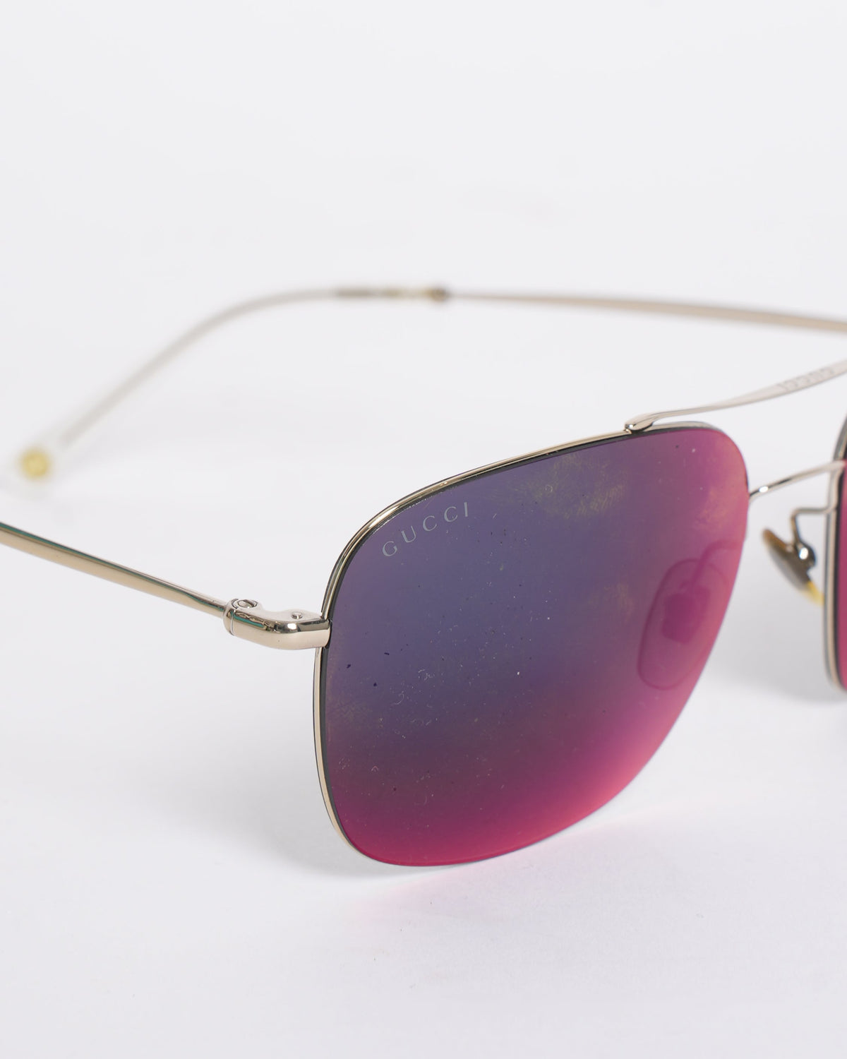 Gucci Men's Sunglasses In Black With Silver Frame