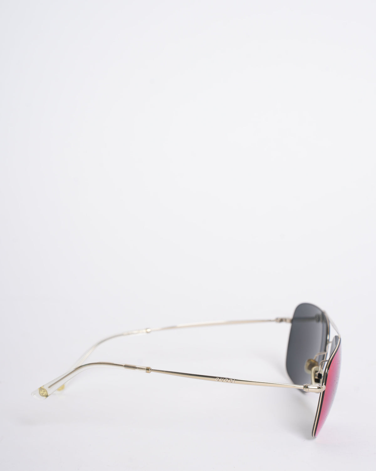 Gucci Men's Sunglasses In Black With Silver Frame