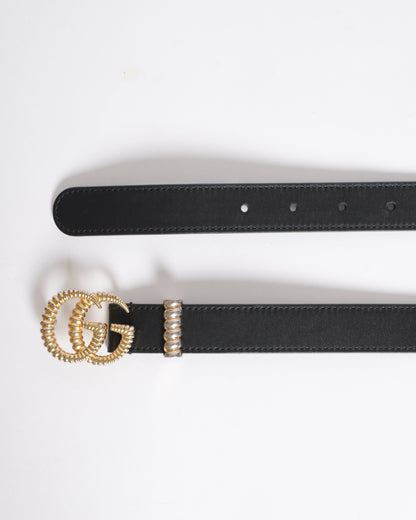 Gucci Torchon Double G Buckle Belt in Black