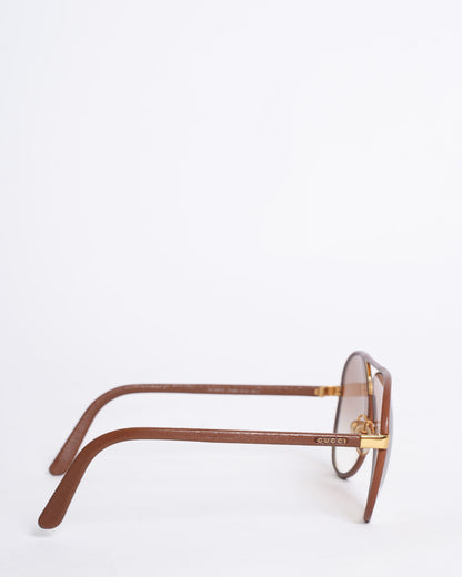 New Gucci Women's Aviator Sunglasses In Brown