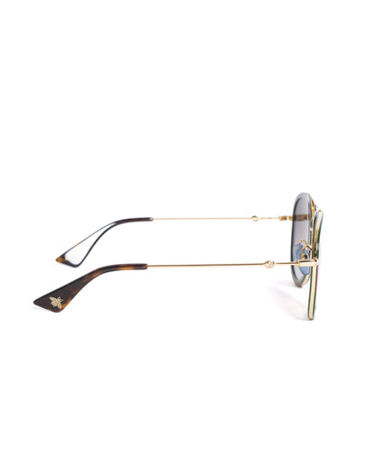 Gucci Red & Green Web Aviator Sunglasses