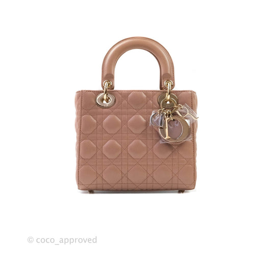 Christian Dior Lambskin My ABCDior Lady Dior Dark Beige Gold Hardware