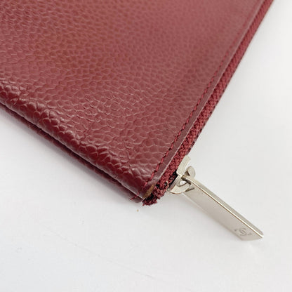 Chanel Red Leather Clutch