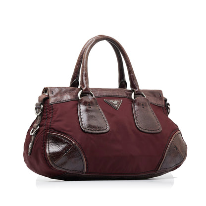 Prada Vitello Trimmed Tessuto Satchel