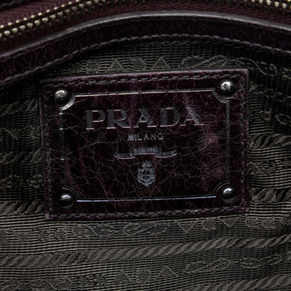 Prada Vitello Trimmed Tessuto Satchel