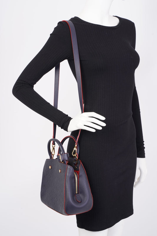 Louis Vuitton Montaigne BB Navy / Red Empreinte Leather