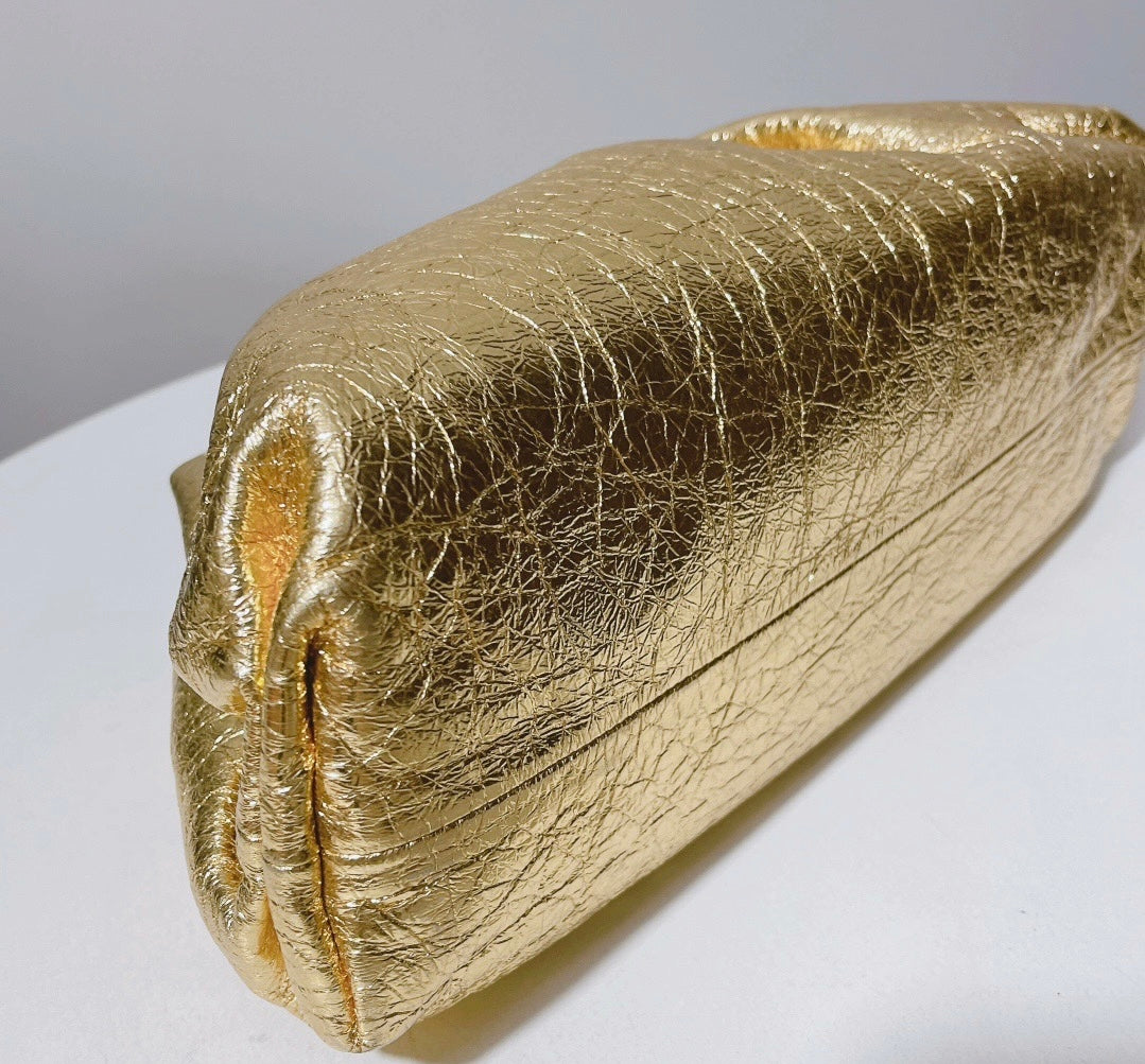 Bottega Veneta Pouch Gold Leather