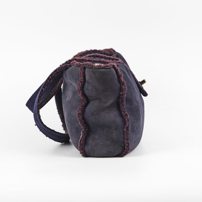 Chanel Vintage Suede Tote Navy