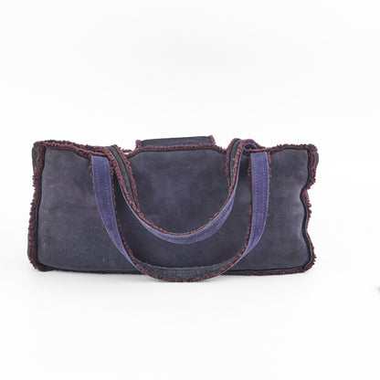 Chanel Vintage Suede Tote Navy
