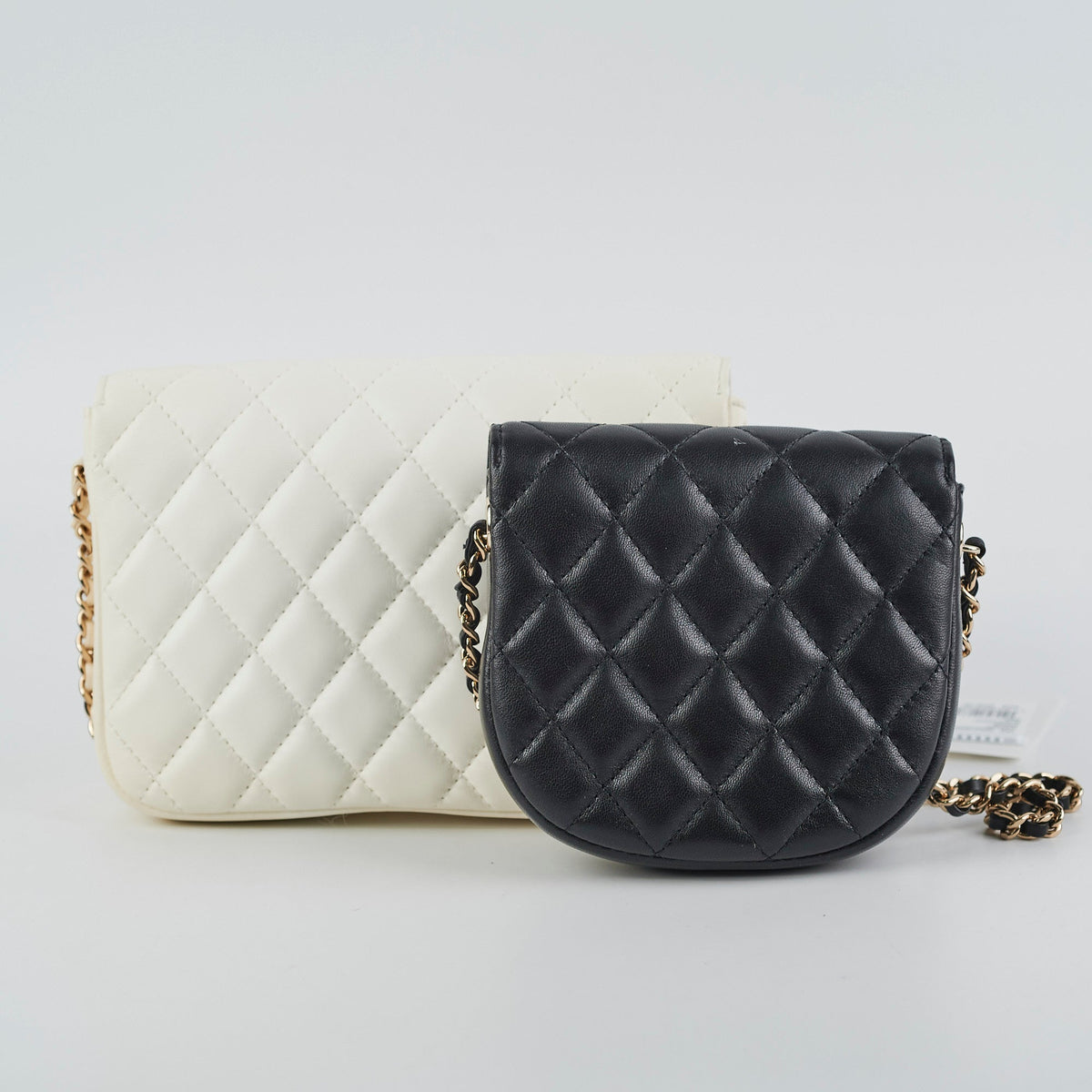 Chanel Two Colour Side - Packs Bag White/Black