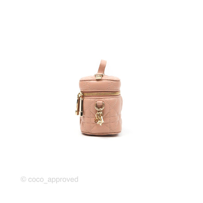 Christian Dior Micro Lady Dior Vanity Case Pink Cannage Lambskin