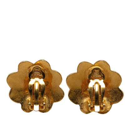 Chanel CC Flower Clip On Earrings  Metal Earrings in Excellent condition