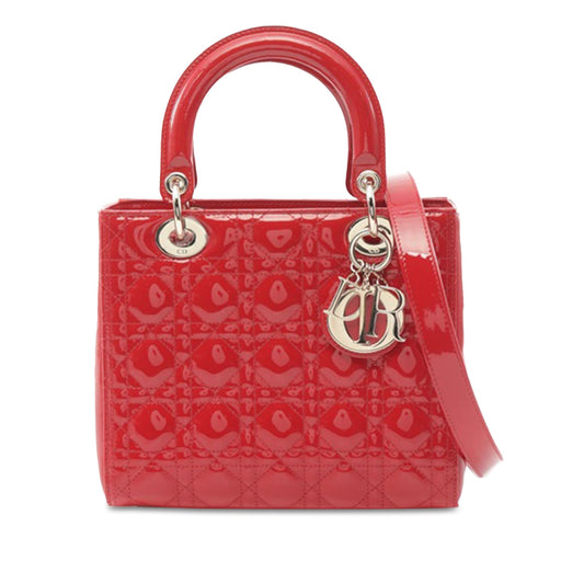 Medium Patent Cannage Lady Dior