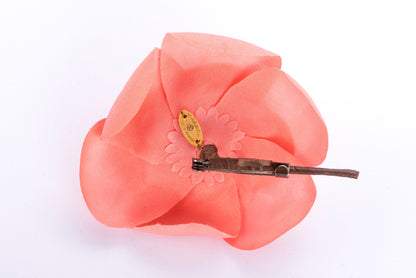 Chanel Camellia Brooch Peach Color Fabric, no Box