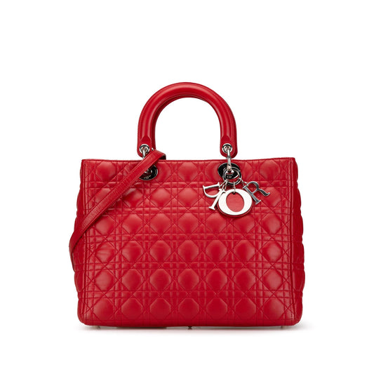 Large Lambskin Cannage Lady Dior
