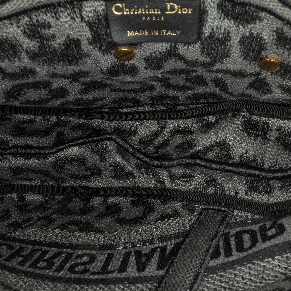 Mizza Embroidered Canvas Leopard Saddle Bag
