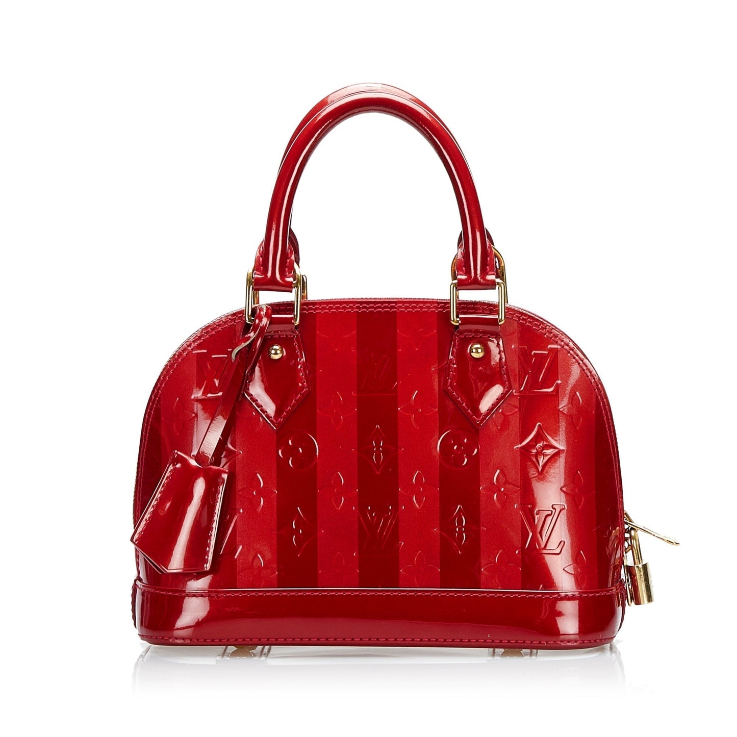 Louis Vuitton Alma BB Red Rayures Monogram Vernis