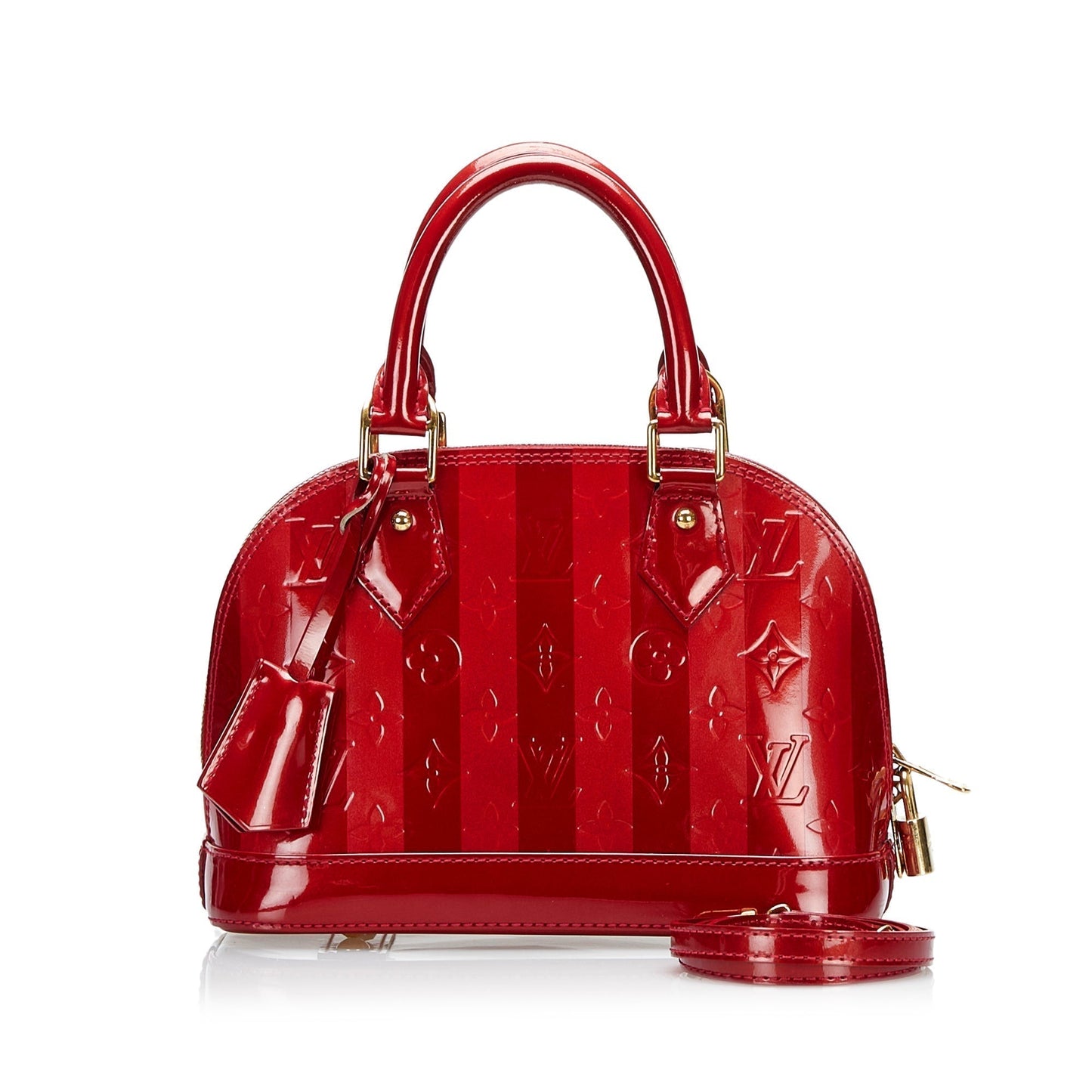 Louis Vuitton Alma BB Red Rayures Monogram Vernis