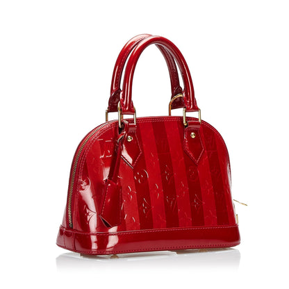 Louis Vuitton Alma BB Red Rayures Monogram Vernis