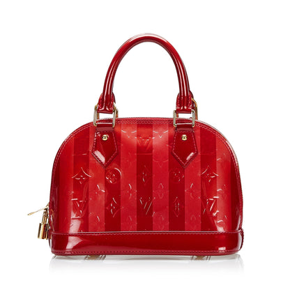 Louis Vuitton Alma BB Red Rayures Monogram Vernis