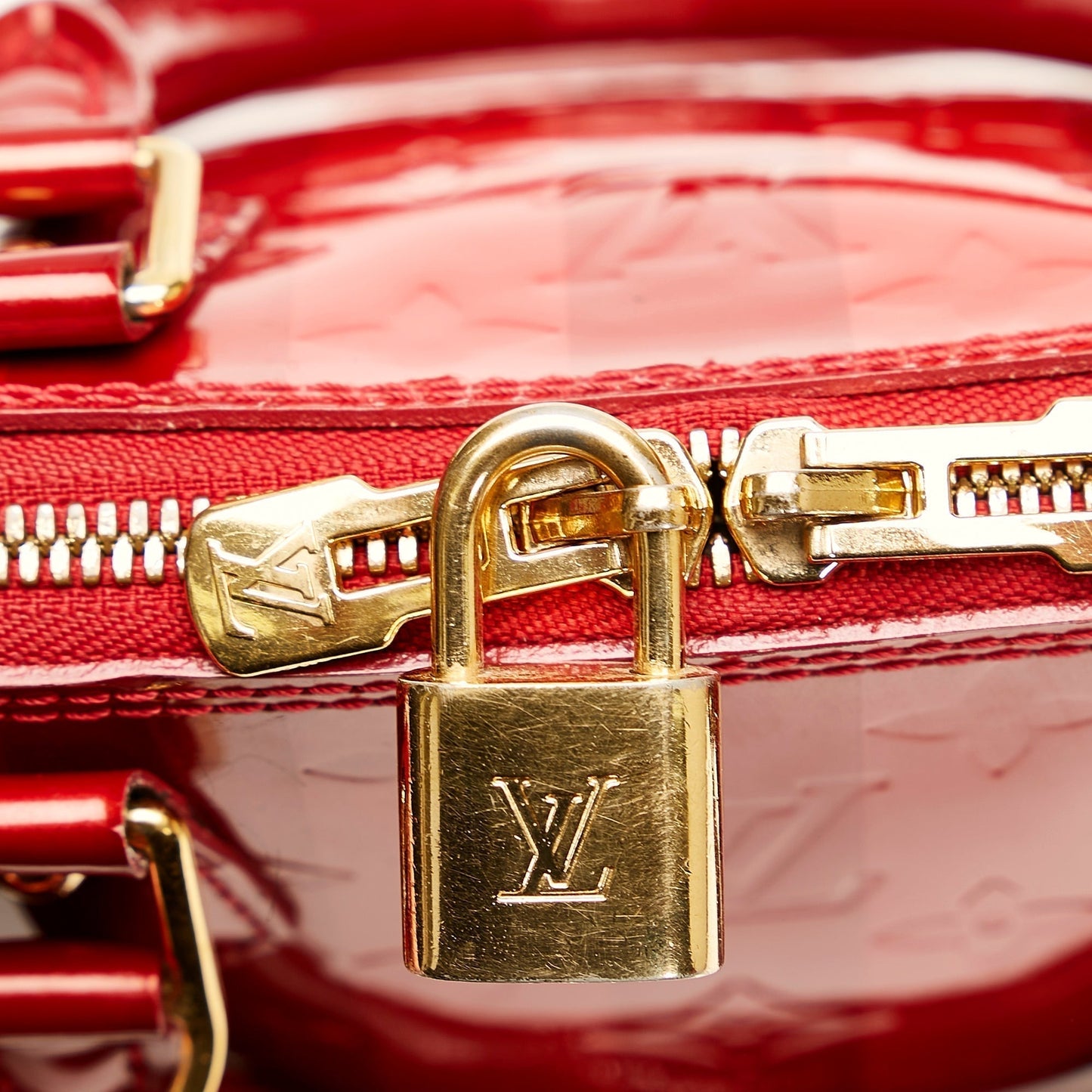 Louis Vuitton Alma BB Red Rayures Monogram Vernis