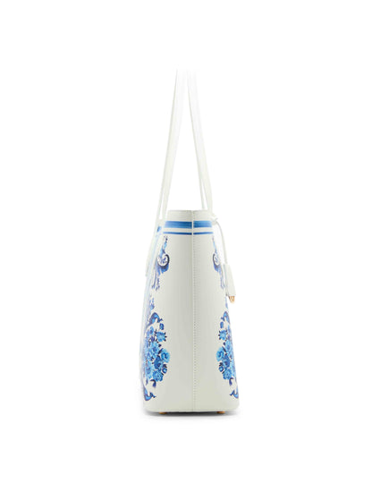 Blue Toile Bonded Large Tote