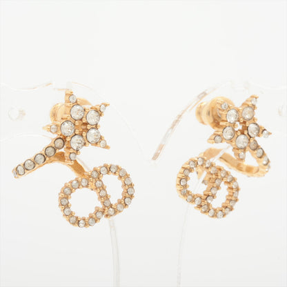 Christian Dior CD Star Gold Rhinestone Earrings Costume Jewellery