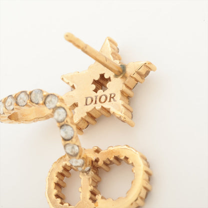 Christian Dior CD Star Gold Rhinestone Earrings Costume Jewellery
