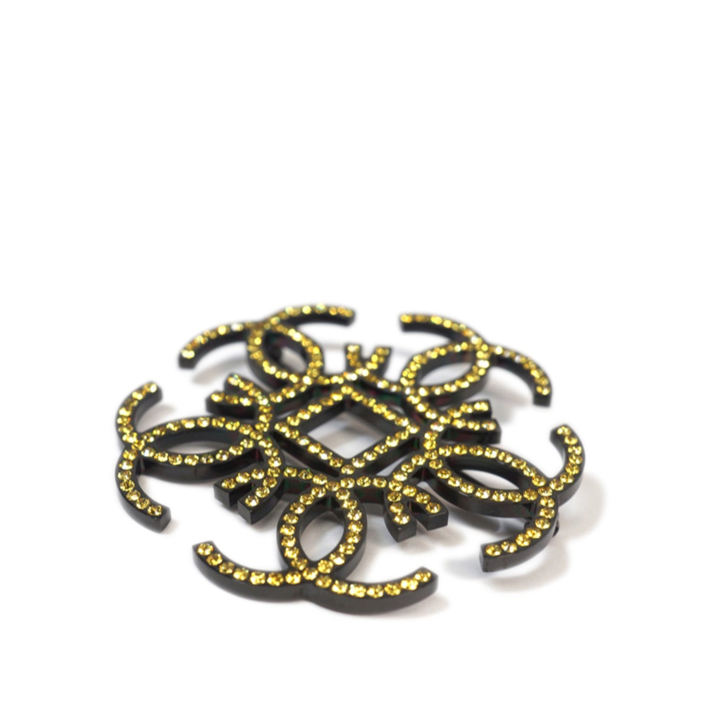 Strass CC Brooch Earrings