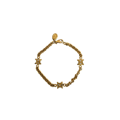 CELINE  stone Bracelet Gold Vintage 6f2zui