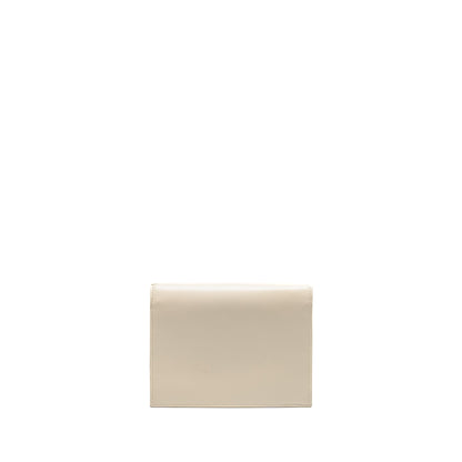 Saint Laurent/YSL Cassandra Chain Wallet Calfskin White GHW