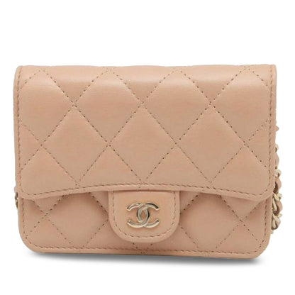 CHANEL Lambskin Mini Clutch with Chain Crossbody Bag