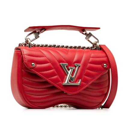 Red Louis Vuitton New Wave Chain Bag MM Satchel