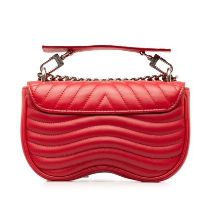 Red Louis Vuitton New Wave Chain Bag MM Satchel