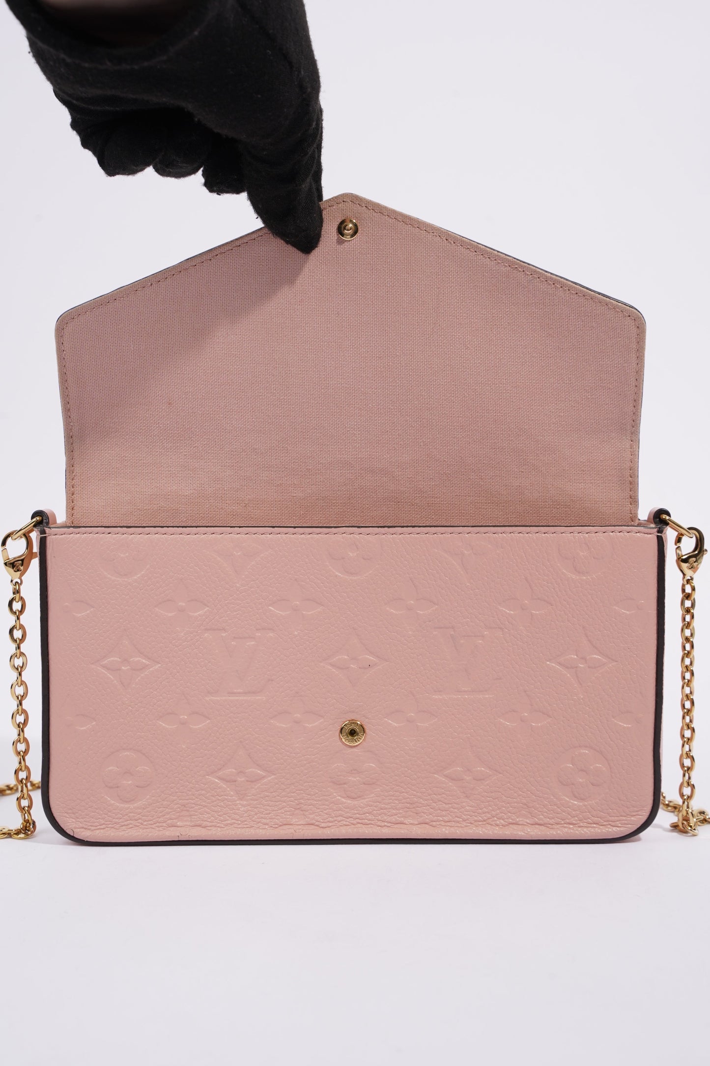 Louis Vuitton Pochette Felicie Pink Empreinte Leather