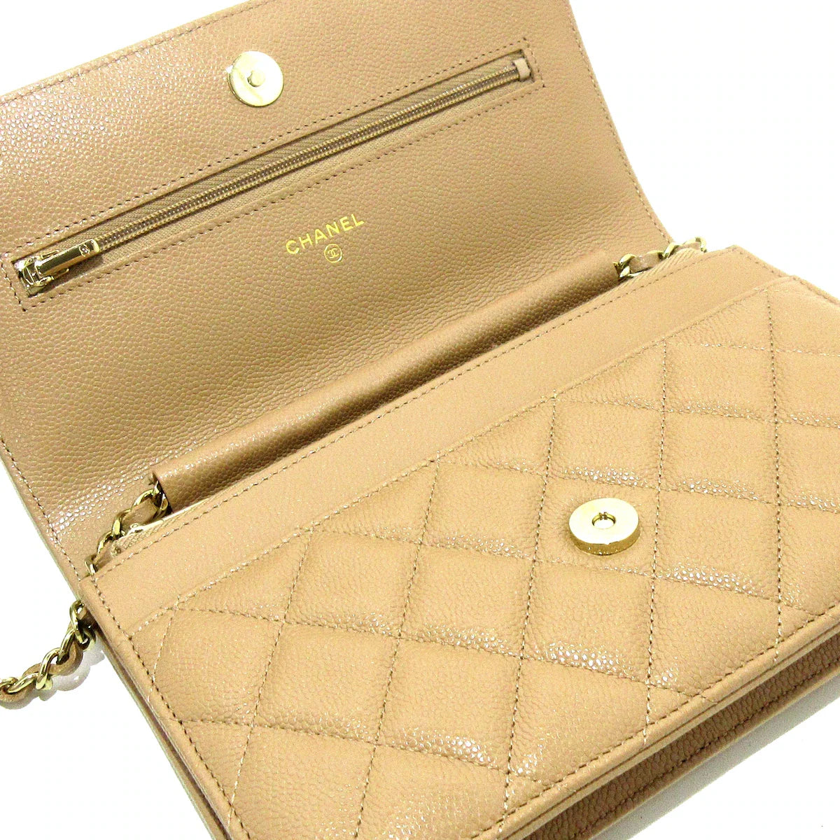 Chanel Biege Wallet On Chain