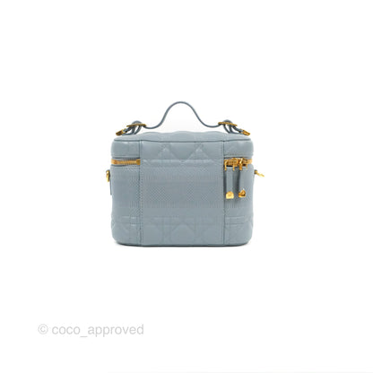 Christian Dior Small Diortravel Vanity Case Cloud Blue Lambskin Cannage