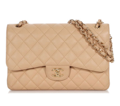 Pre owned Chanel Classic Jumbo Caviar Double Flap Designer Bag