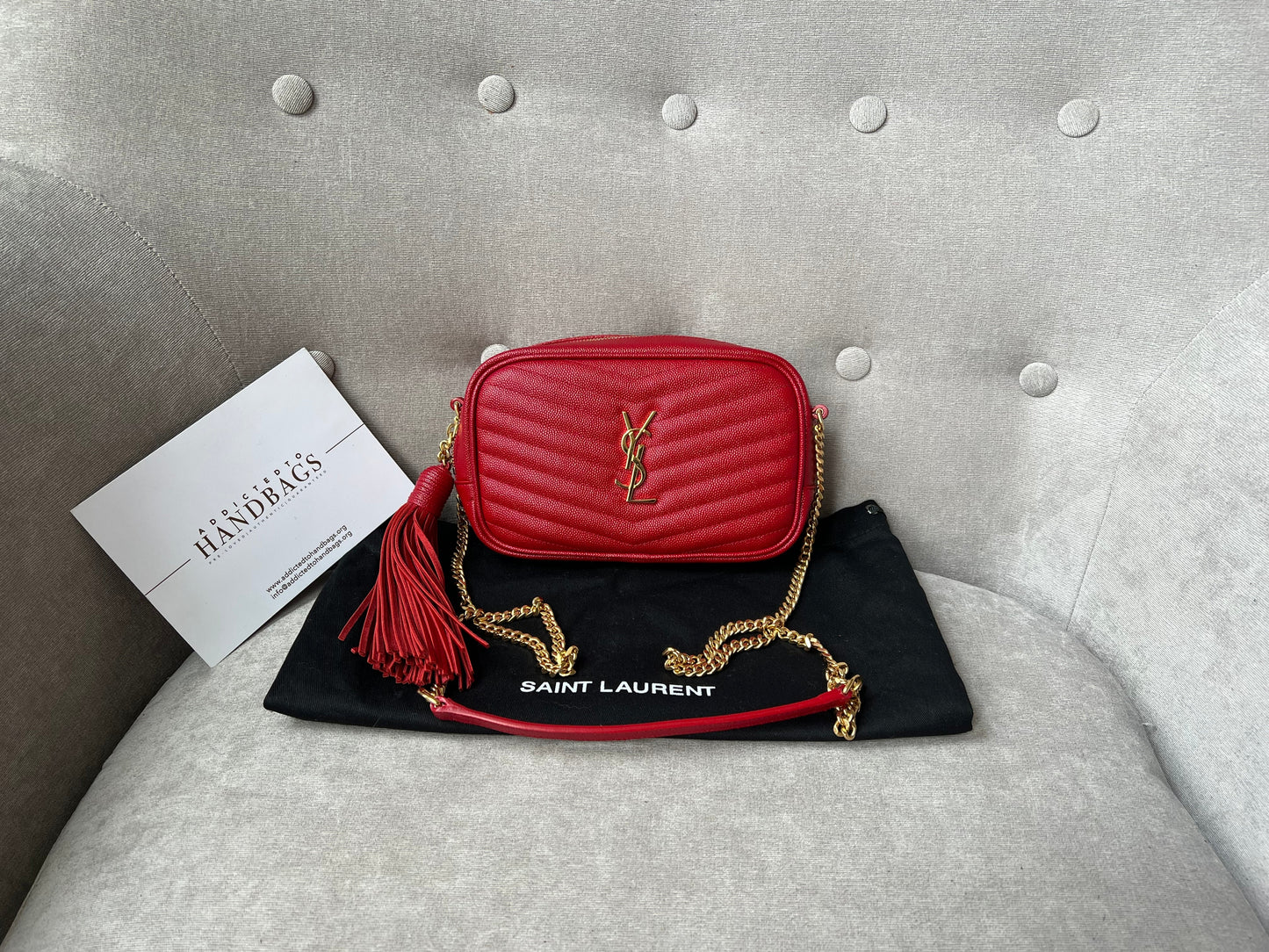 Yves Saint Laurent (YSL) Red Mini Lou Camera Bag