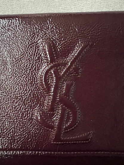 Yves Saint Laurent (YSL) Burgundy Patent Belle de Jour Clutch