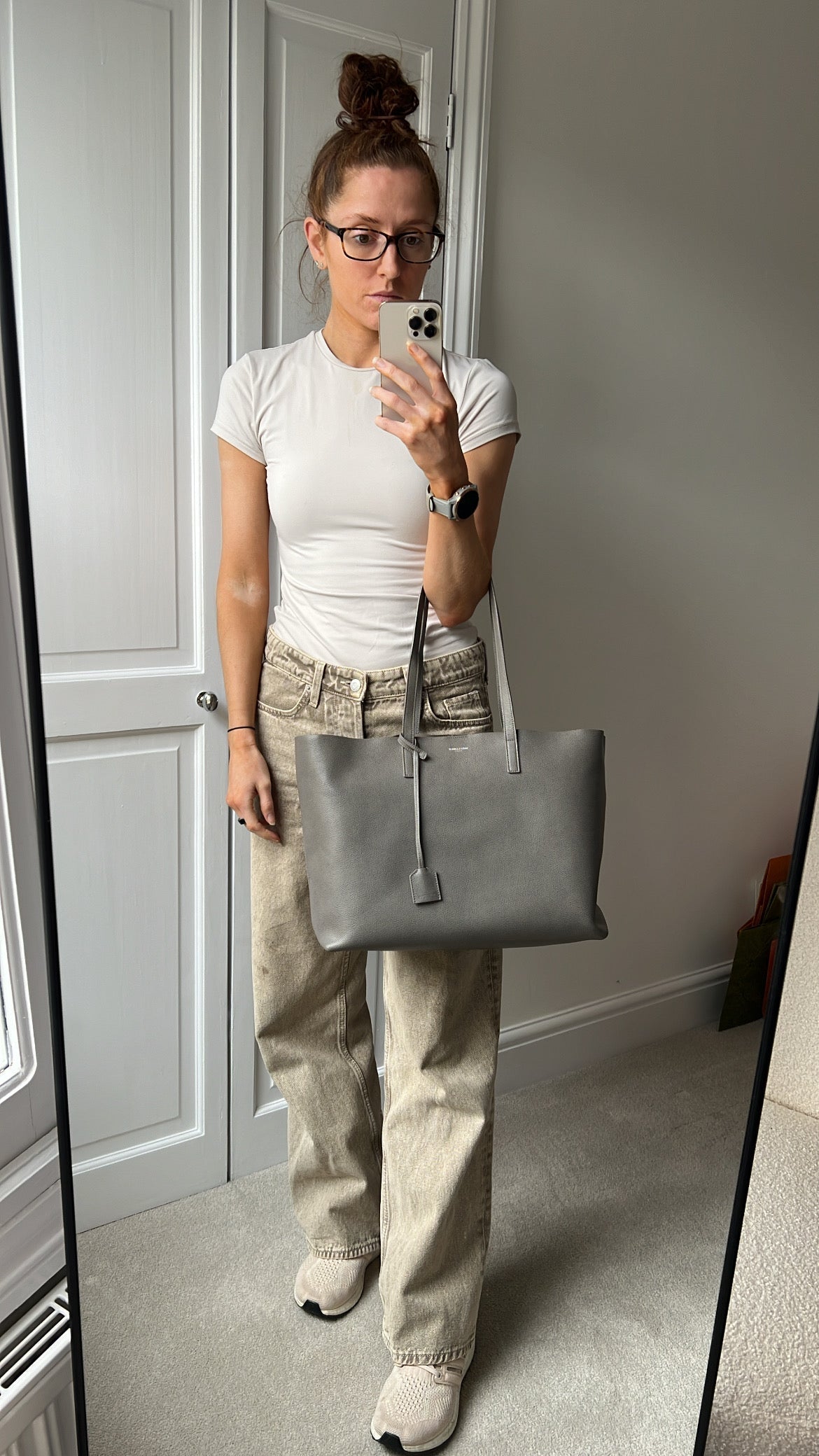 Yves Saint Laurent (YSL) Grey Shopping Tote