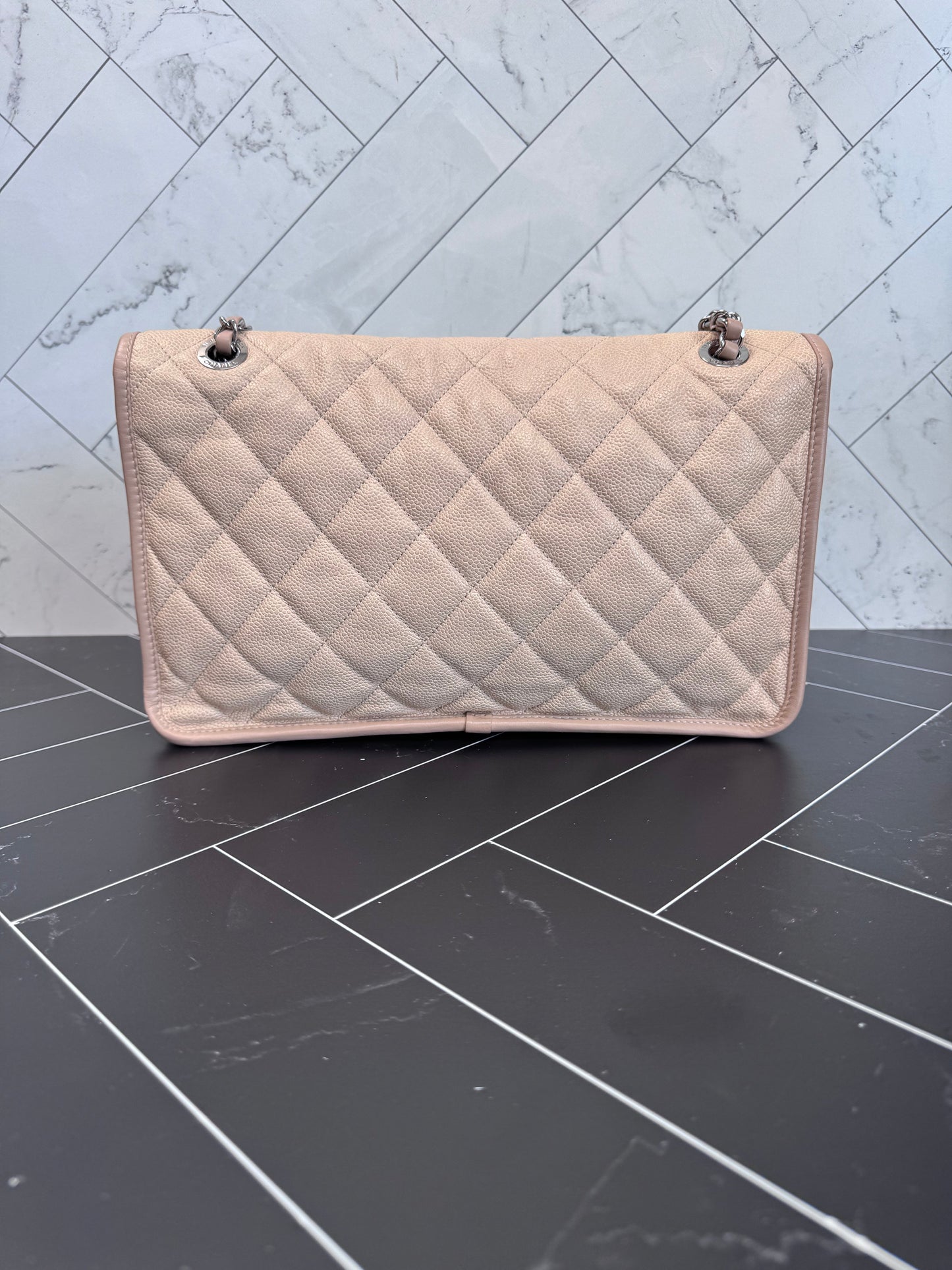 Chanel Beige Caviar Leather French Rivera